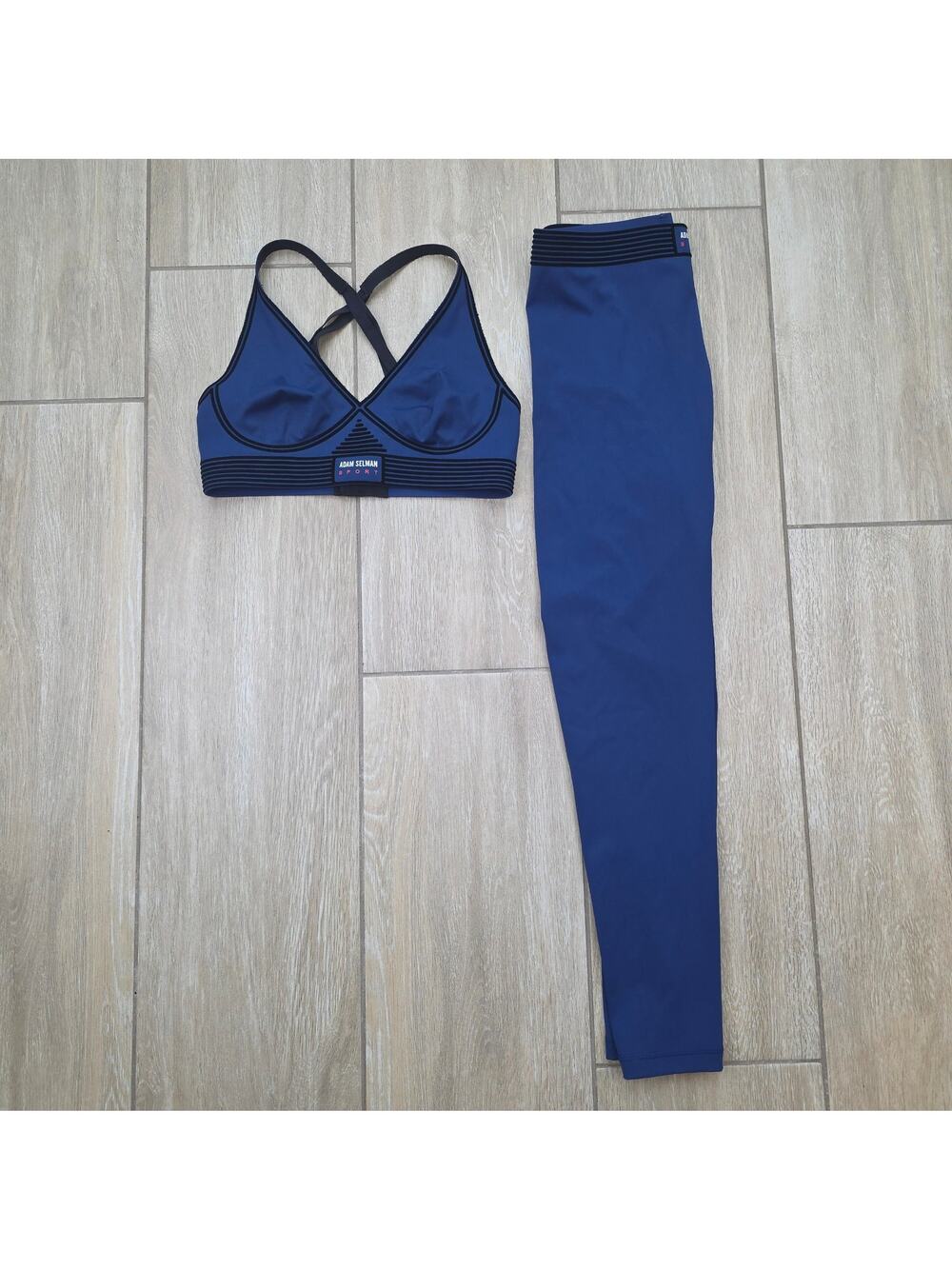 Adam Selman Sport Blue Legging Set Womens M Sports Bra High Rise Athleisure